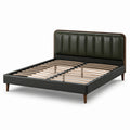 Letto matrimoniale imbottito nero e verde scuro 160 x 200 cm, 215 x 170 x 110 cm, con rete a doghe