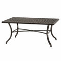 Tavolo da giardino rettangolare in alluminio bronzo-marrone scuro 152 × 97 × 73 cm con piano traforato ornamentale